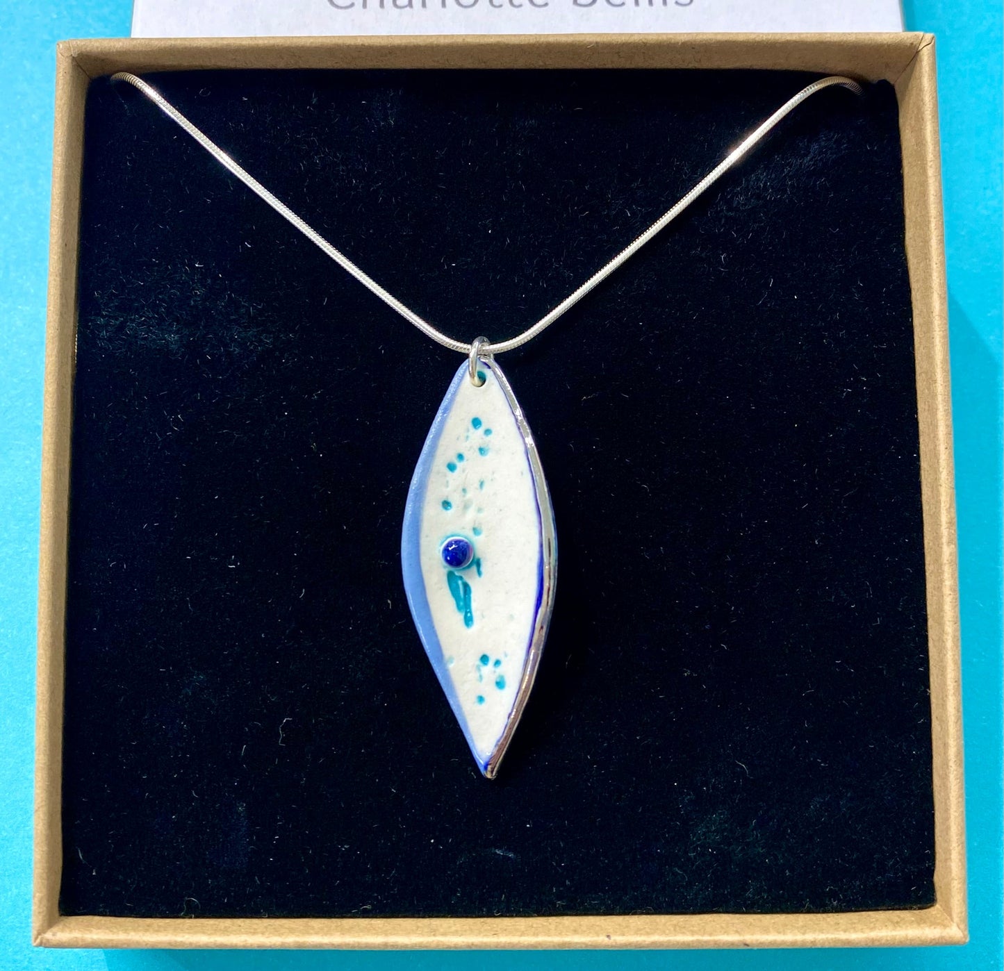 Droplet Necklace with Platinum Detailing