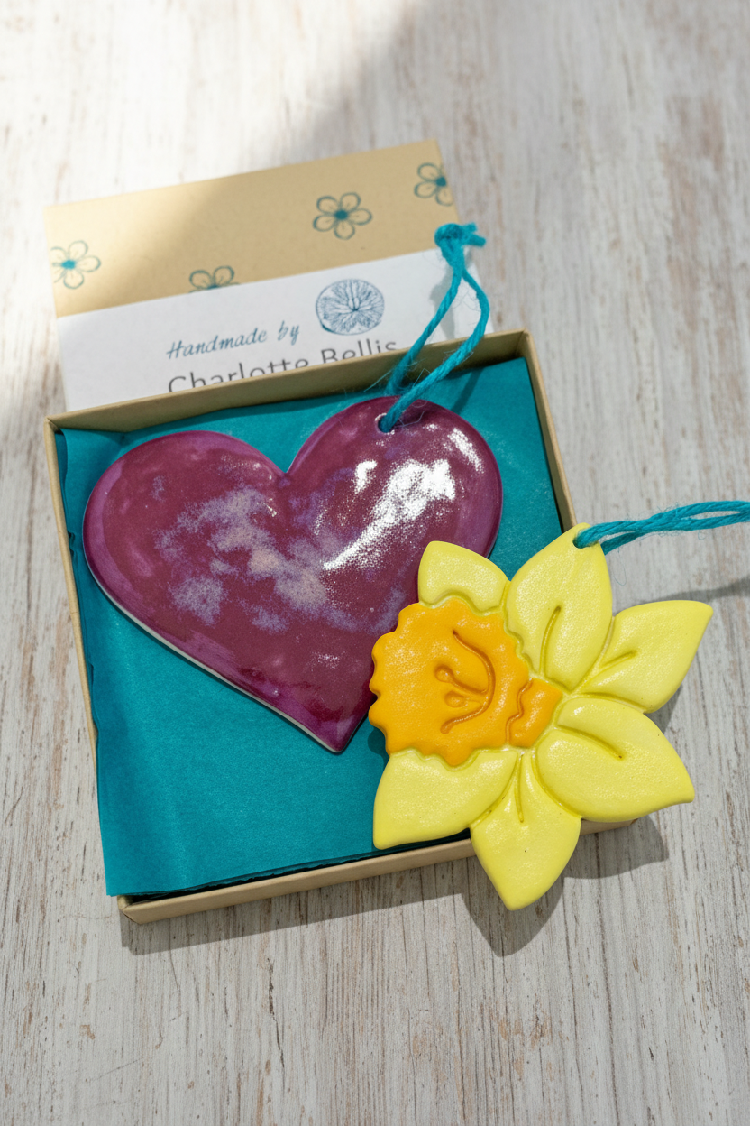 Daffodil and Heart Decoration