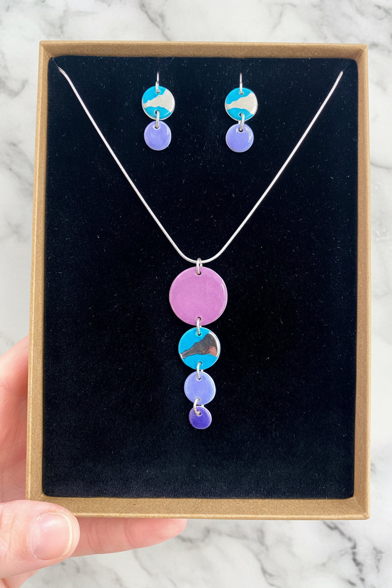 Disc Earrings with Platinum Detailing