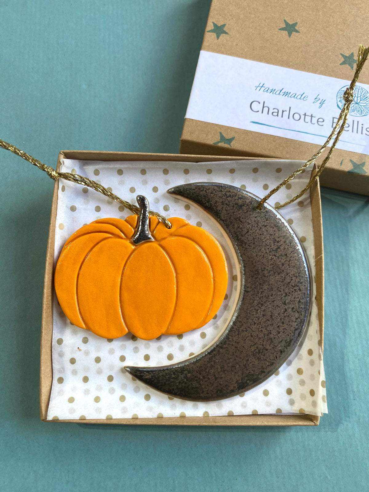 Pumpkin and Moon Decoration
