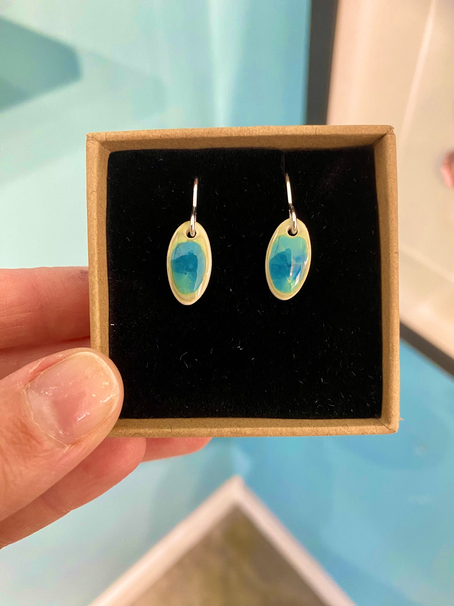 Ocean Glaze Oval Earrings