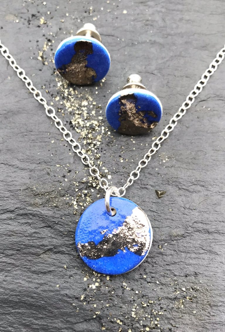 Disc Necklace with Platinum Detailing