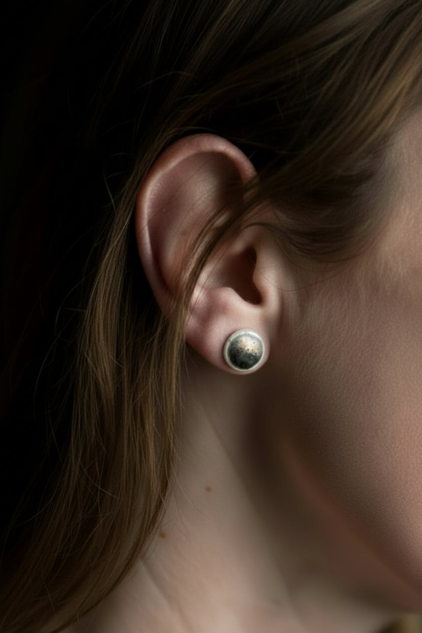 Metallic Glaze Stud Earrings