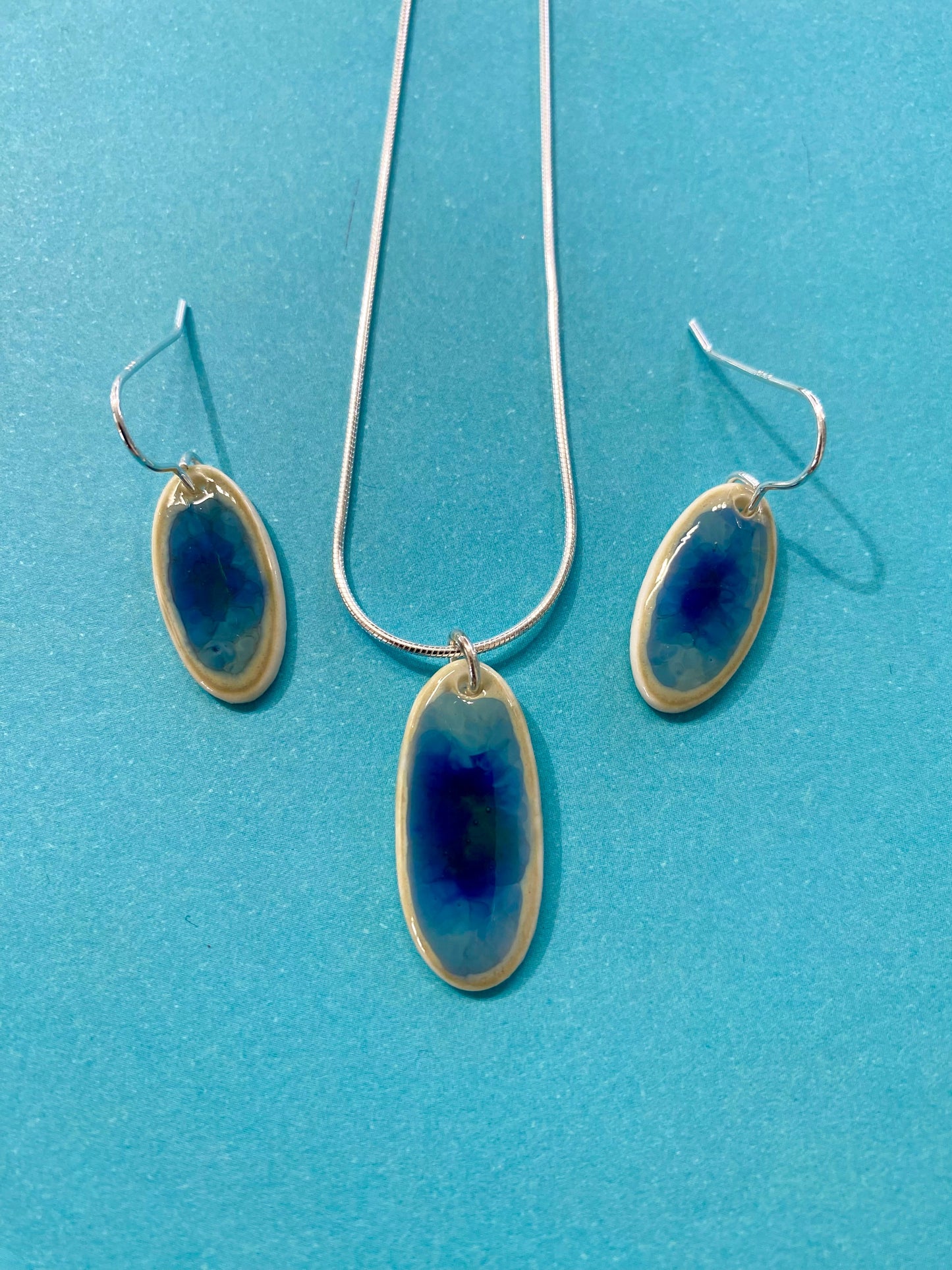 Ocean Glaze Oval Earrings