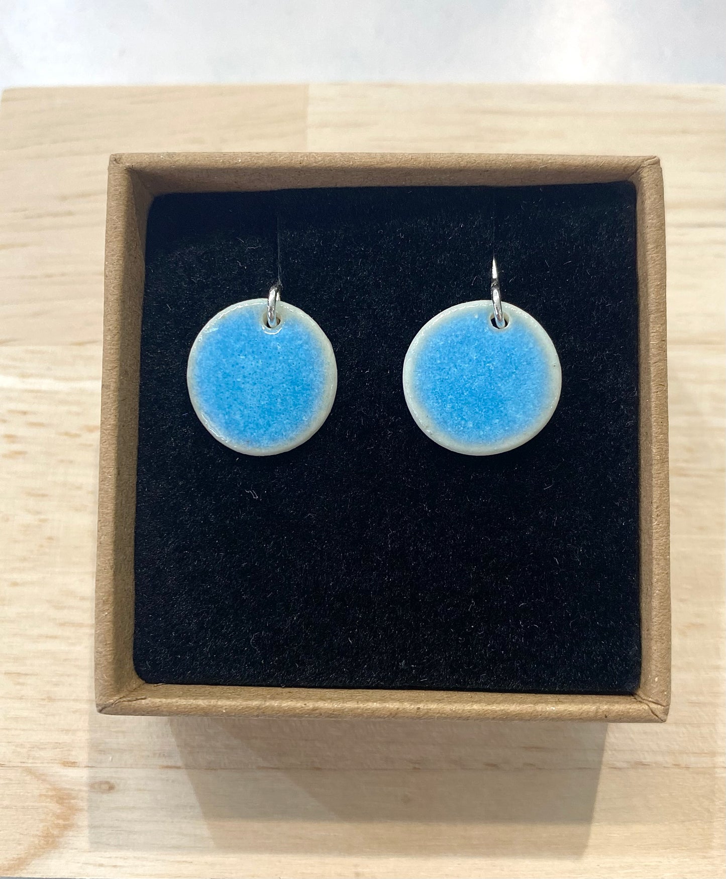 Baby Blue Disc Earrings