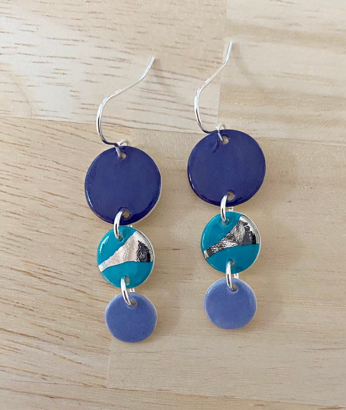 Disc Earrings with Platinum Detailing
