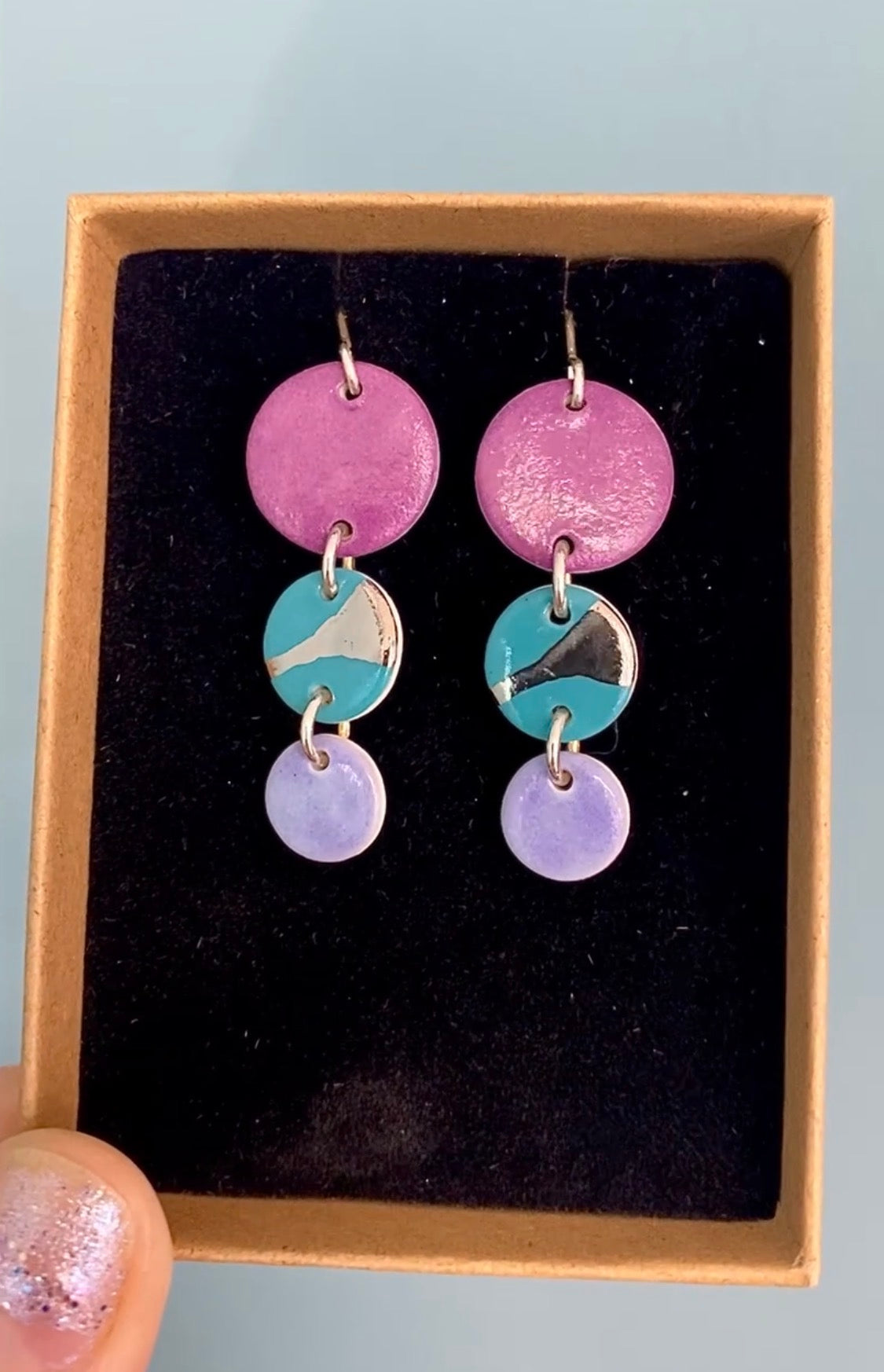 Disc Earrings with Platinum Detailing