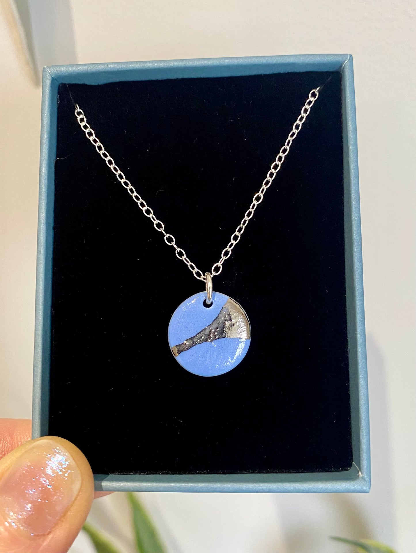 Disc Necklace with Platinum Detailing
