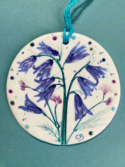 Wall Plaque Round - Bluebells (Clychau’r Gog)