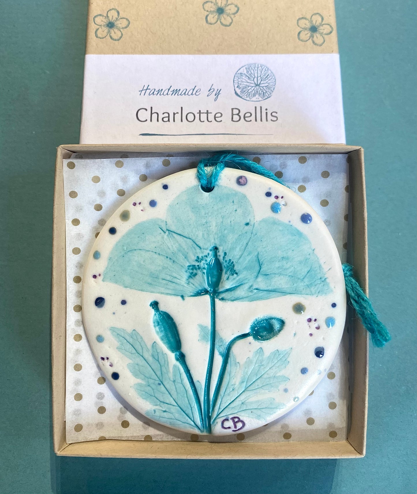 Wall Plaque Round - Welsh Poppy (Pabi Cymreig)