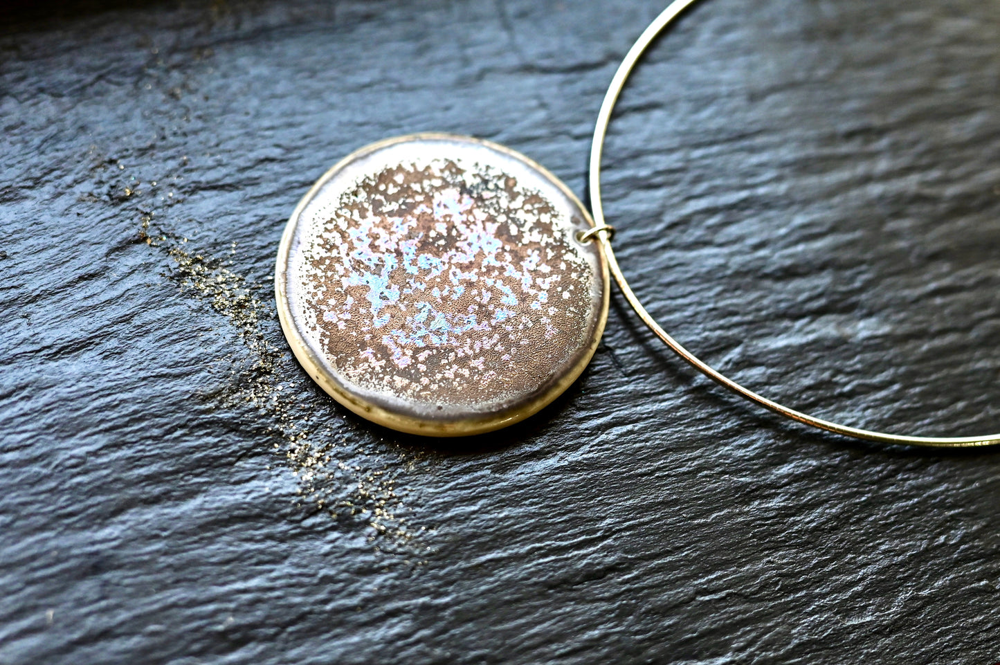 Metallic Large Disc Necklace