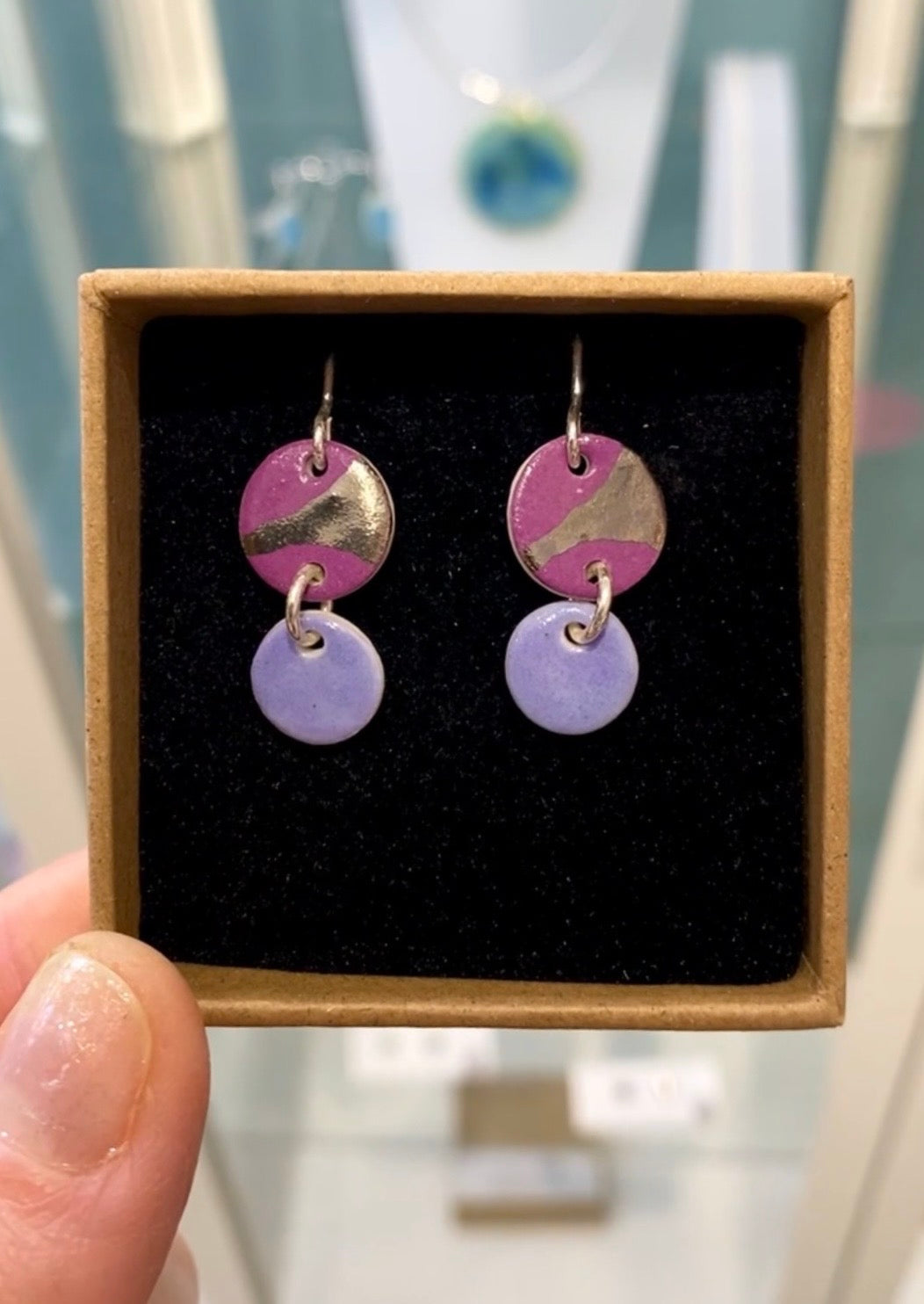 Disc Earrings with Platinum Detailing