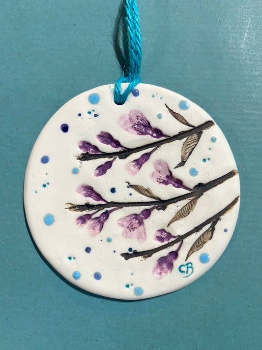 Wall Plaque Round - Cherry Blossom (Blodau Ceirios)