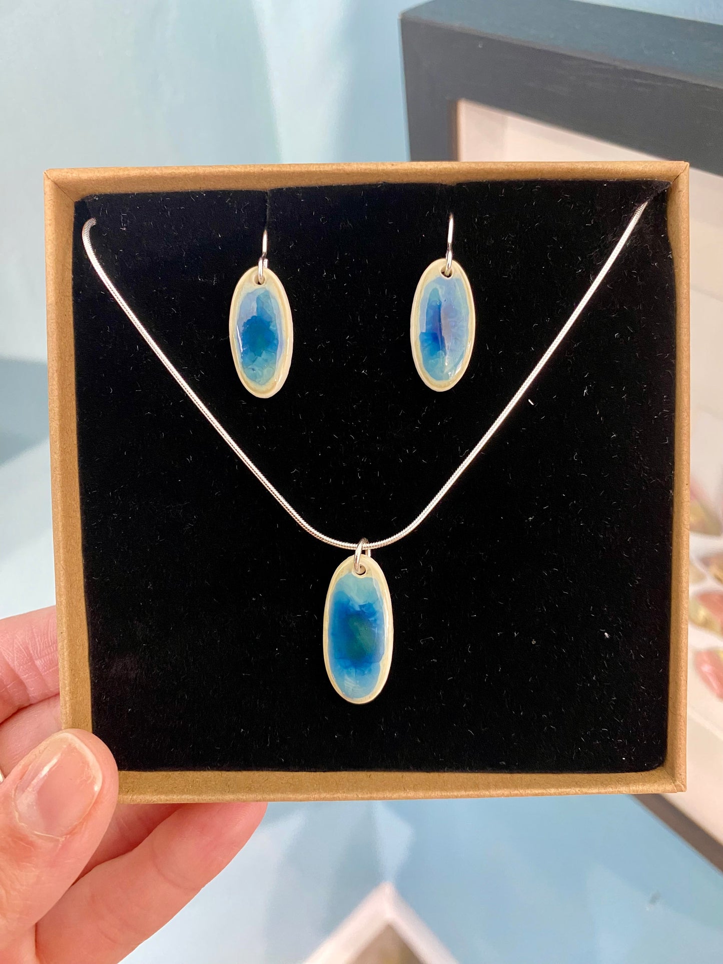 Ocean Glaze Oval Earrings