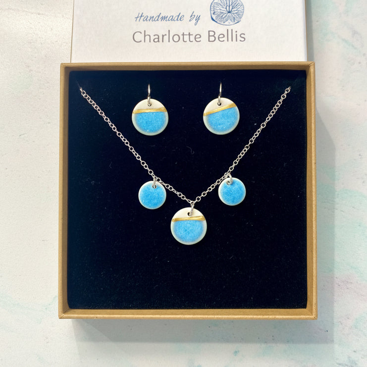 Sea Breeze Necklace with 24ct Gold Detailing