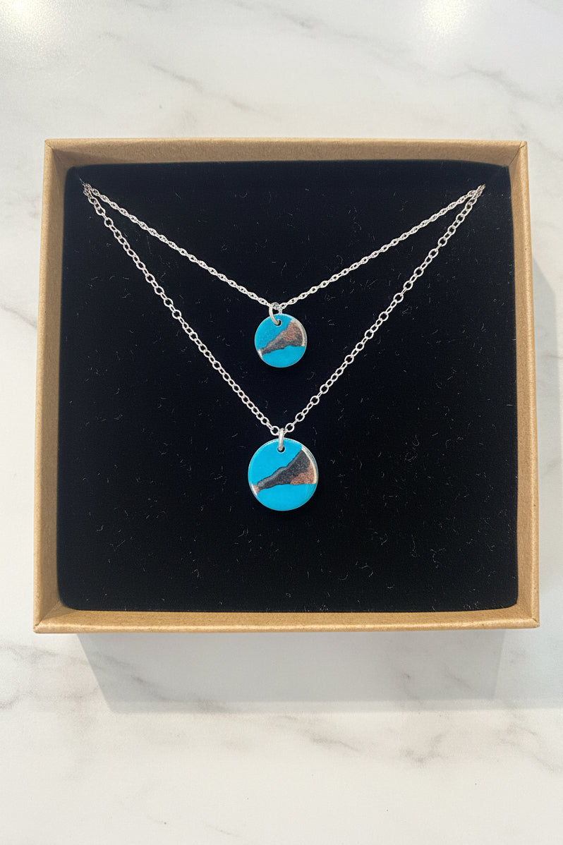 Disc Mini Necklace with Platinum