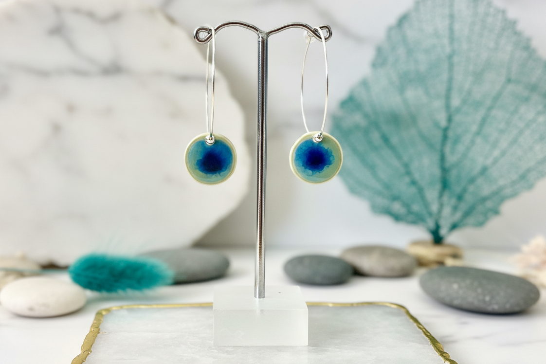 Ocean Glaze Hoop Earrings