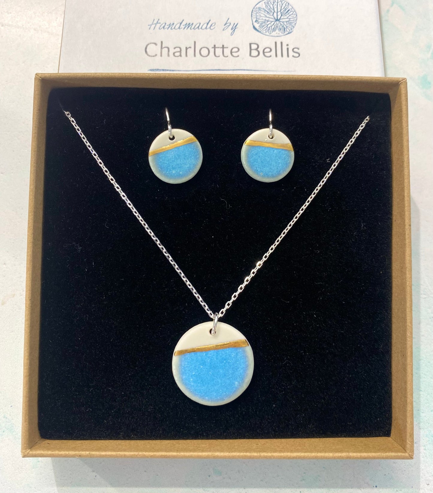 Sea Breeze Disc Necklace with 24ct Gold Detailing