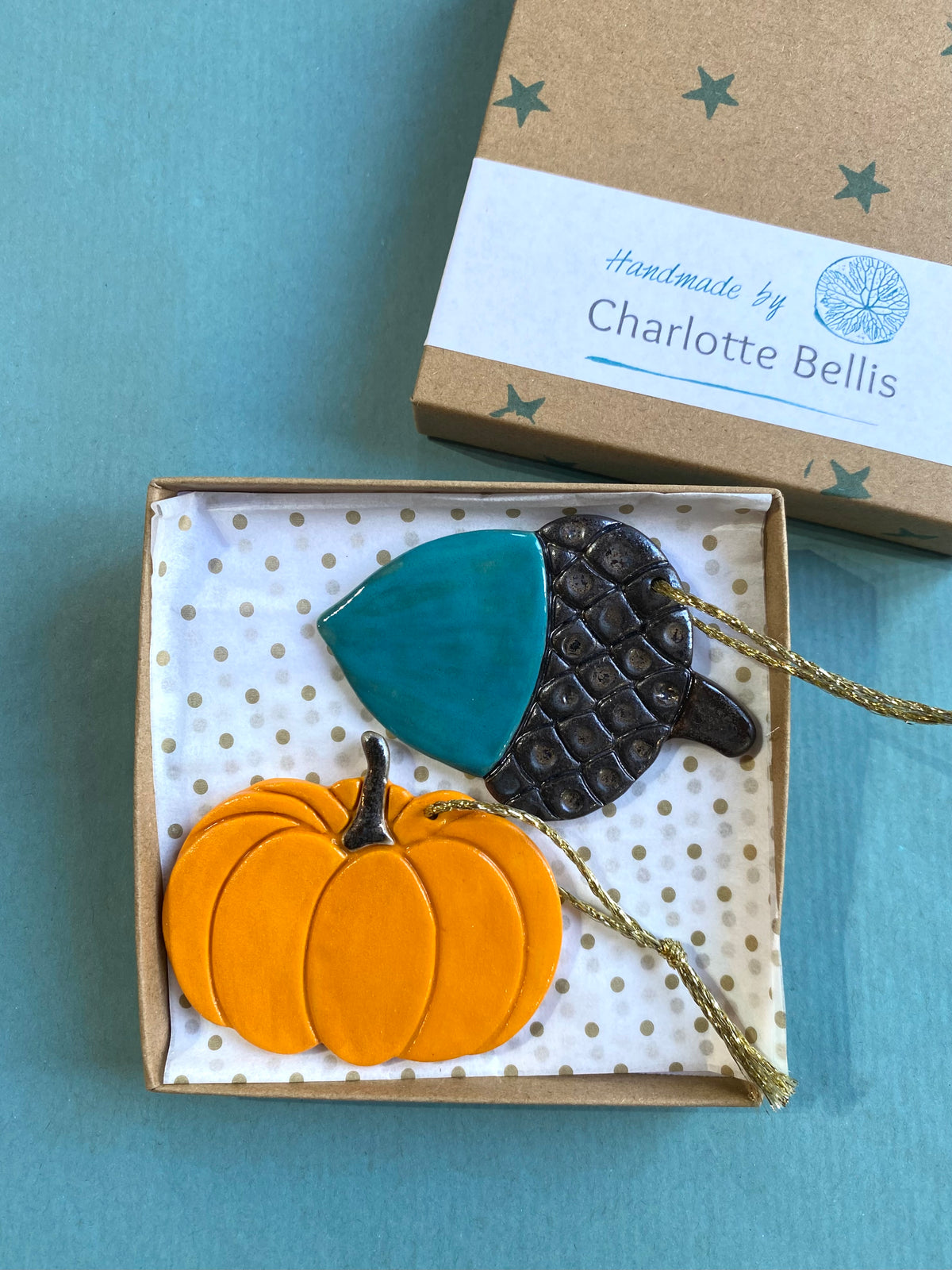 Pumpkin and Acorn Decoration