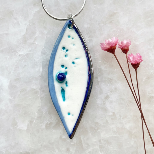 Droplet Necklace with Platinum Detailing
