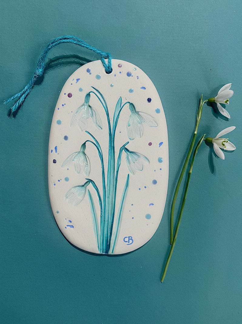 Wall Plaque - Snowdrops (Lili Wen Fach)