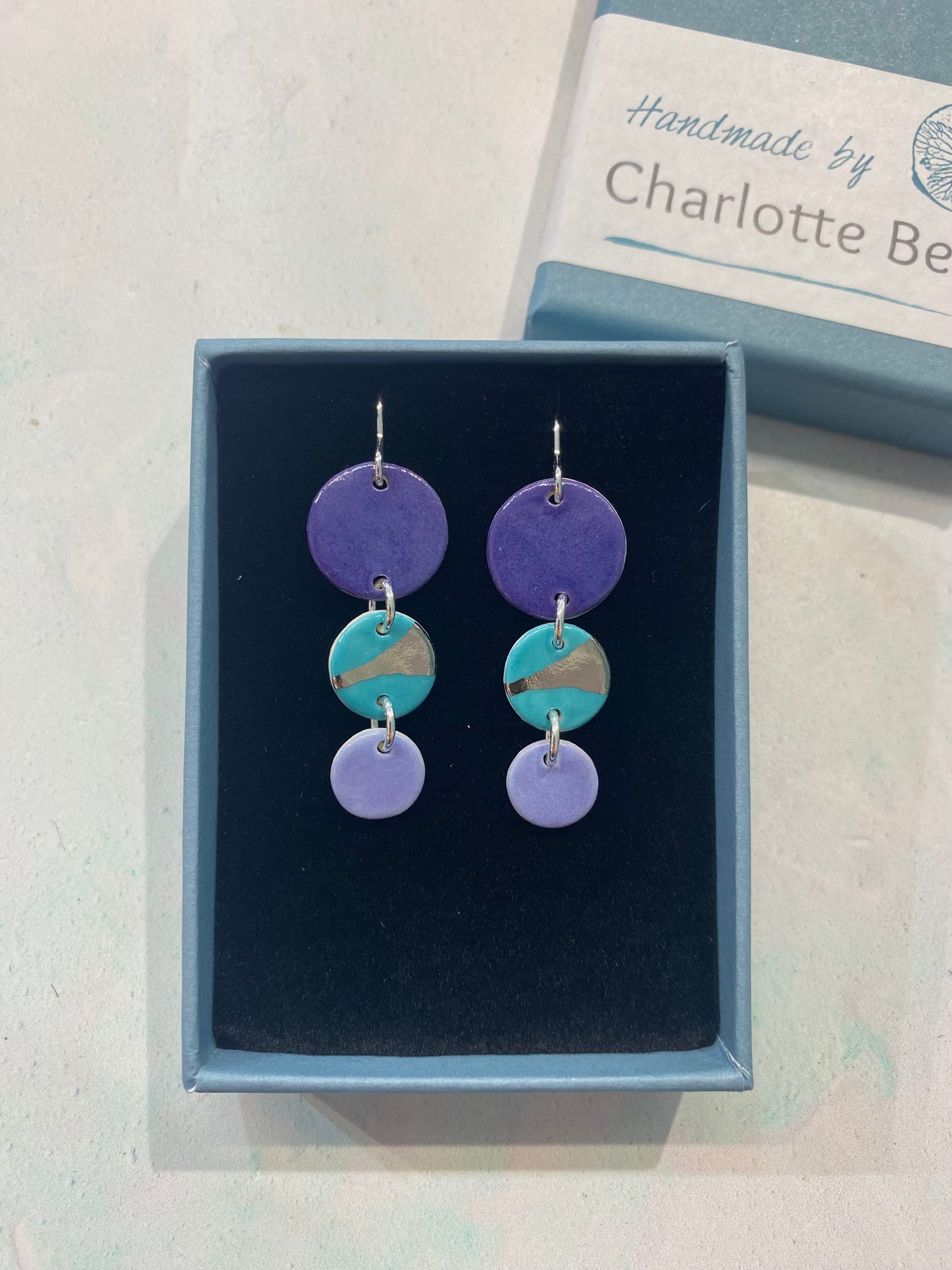 Disc Earrings with Platinum Detailing