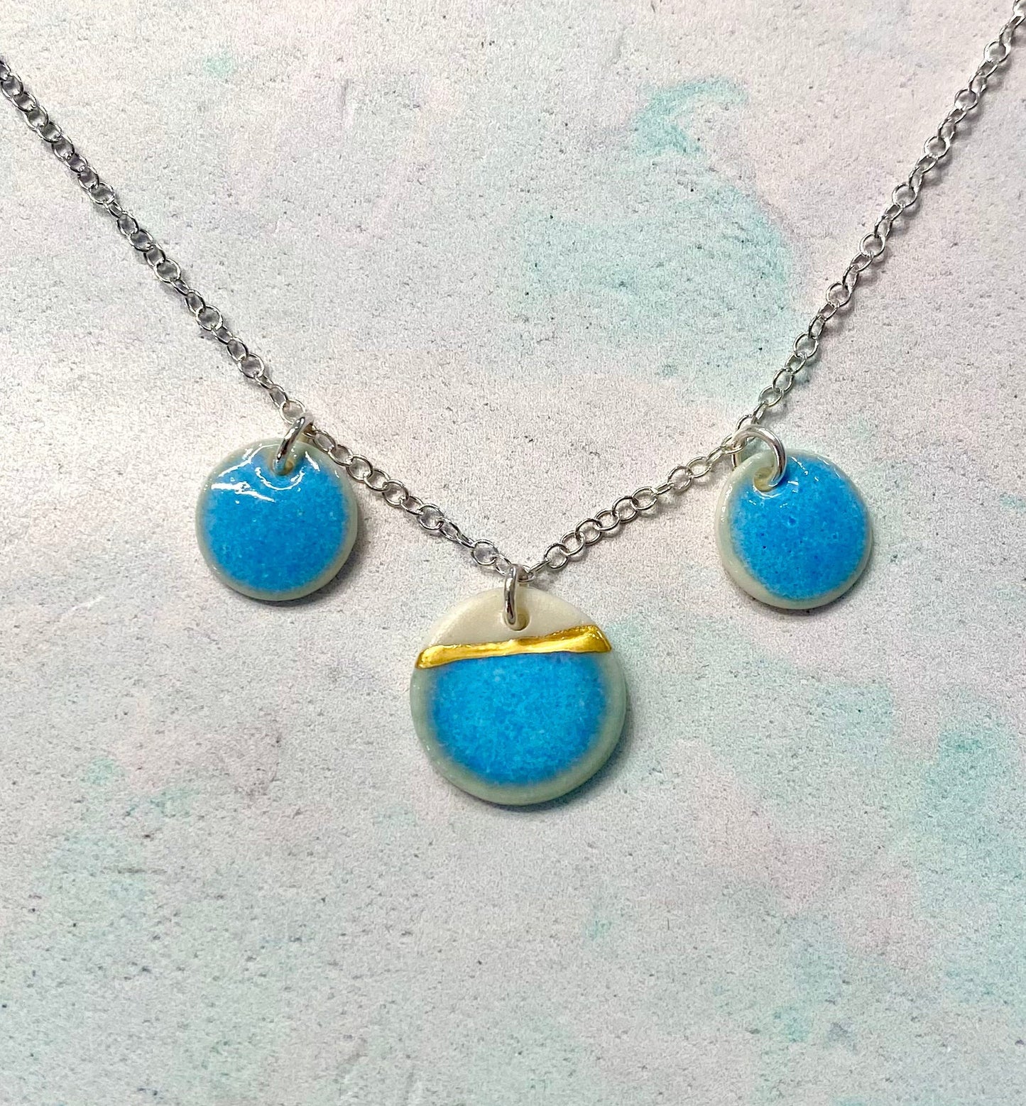 Sea Breeze Necklace with 24ct Gold Detailing
