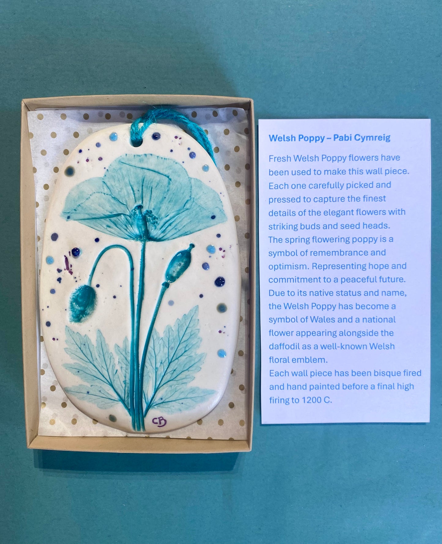 Wall Plaque - Welsh Poppy (Pabi Cymreig)