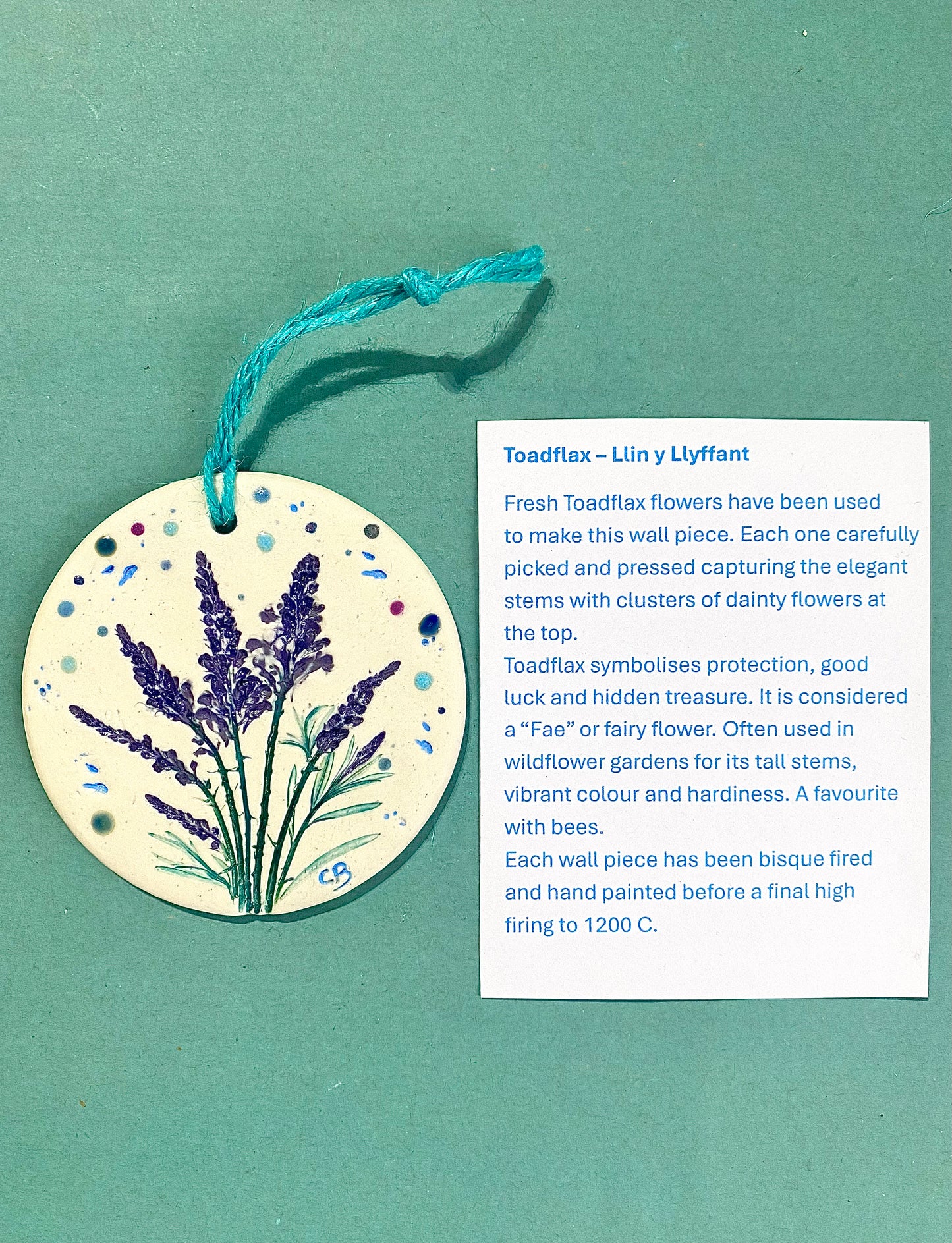 Wall Plaque Round - Toadflax (Llin Y Llyffant)