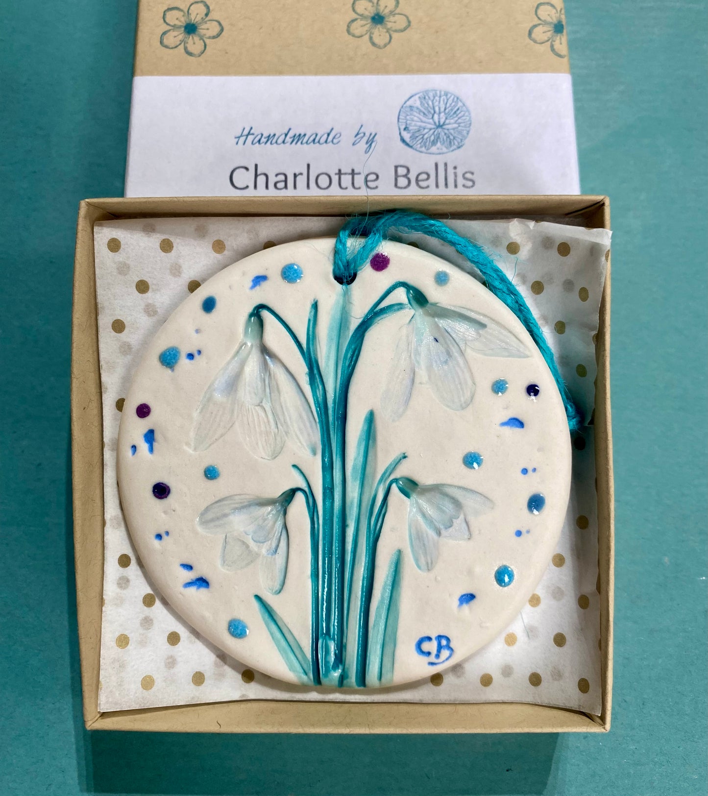 Wall Plaque Round - Snowdrops (Lili Wen Fach)