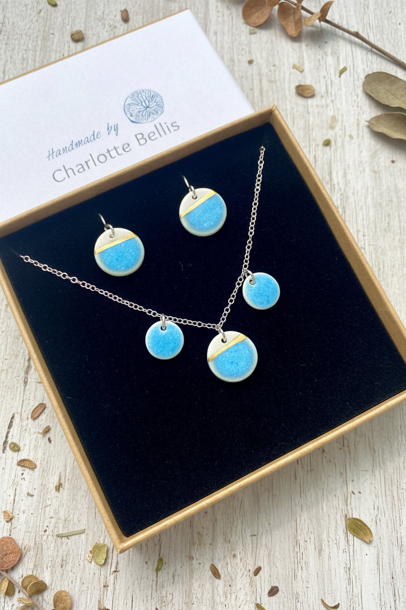 Sea Breeze Necklace with 24ct Gold Detailing