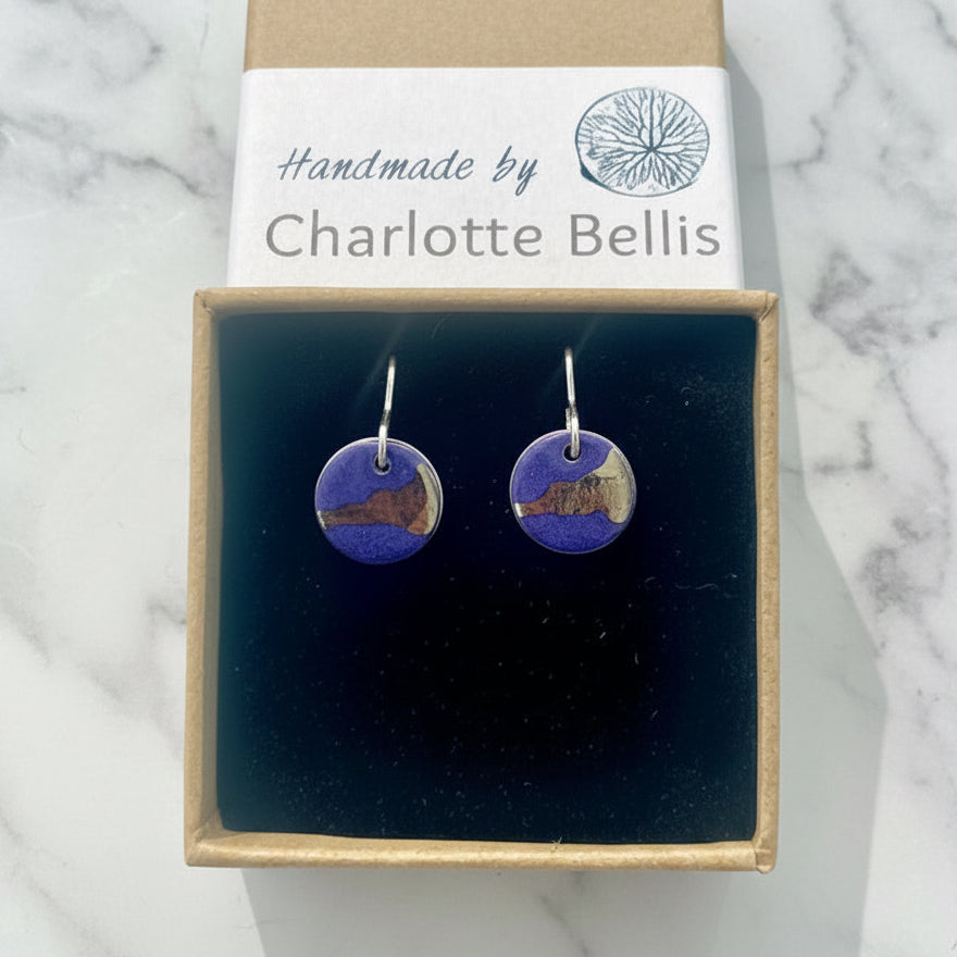 Disc Earring with Platinum Detailing