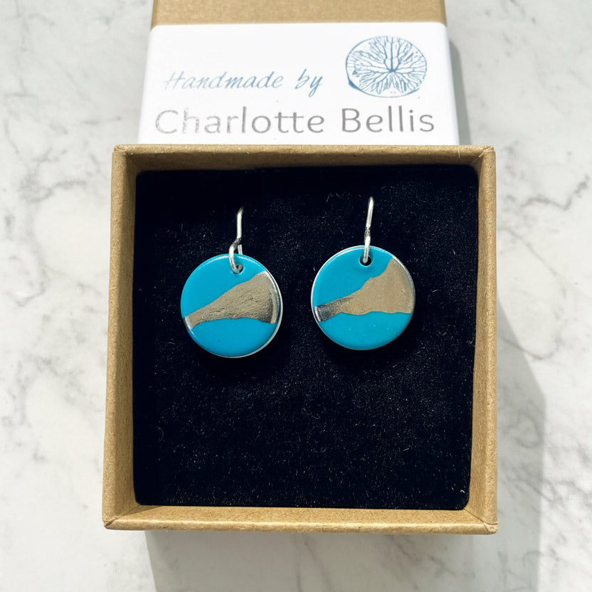 Disc Earring with Platinum Detailing