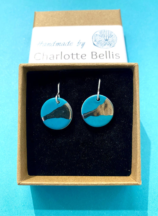 Disc Earring with Platinum Detailing