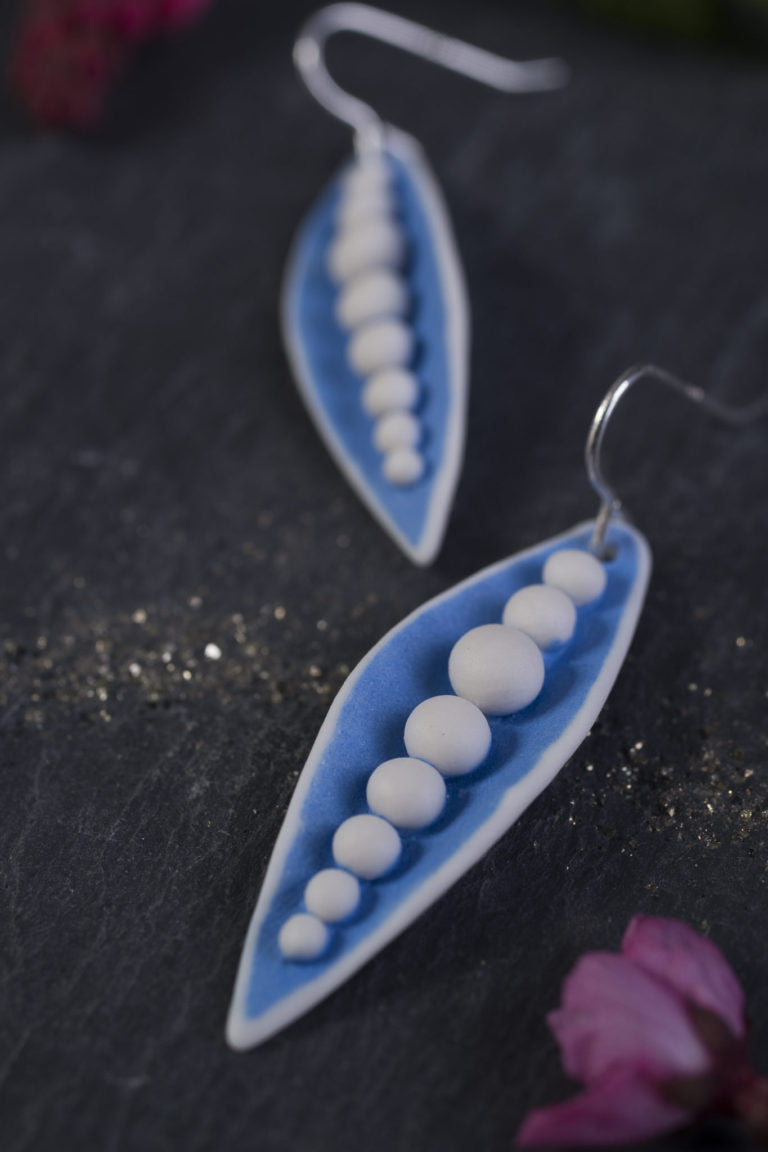 Small Pea Pod Earrings