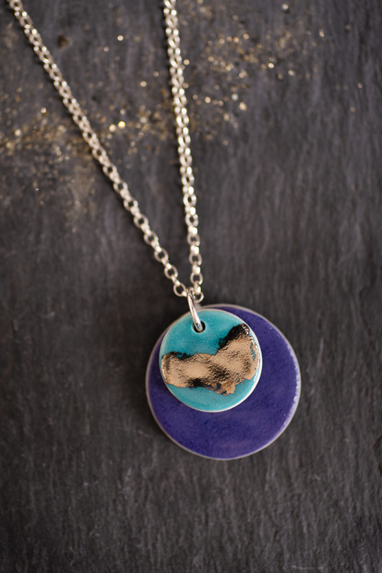 Double Disc Necklace with Platinum