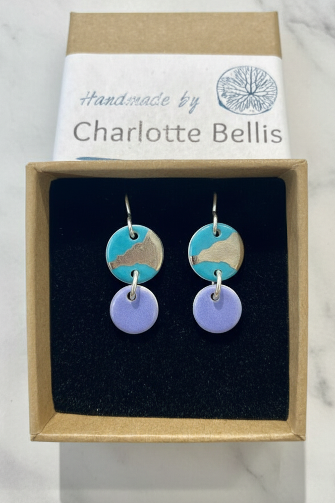 Disc Earrings with Platinum Detailing