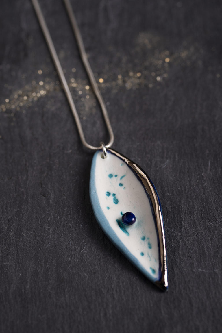 Droplet Necklace with Platinum Detailing
