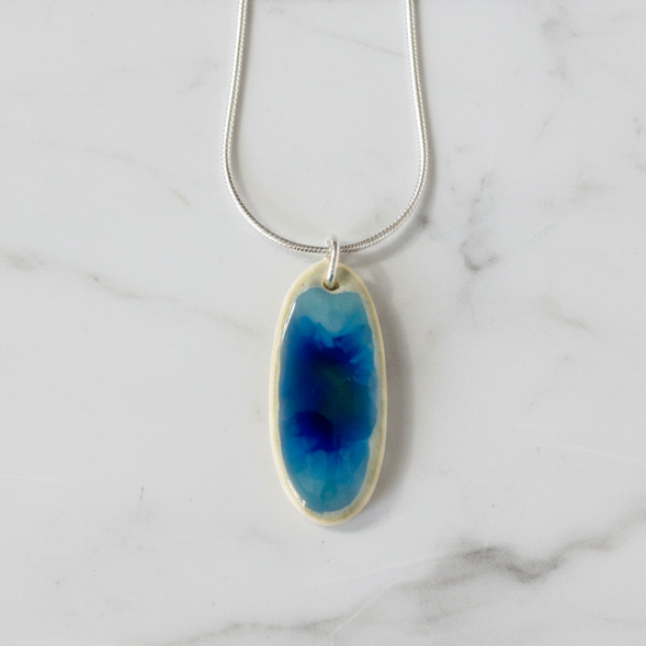 Ocean Glaze Oval Necklace - Large