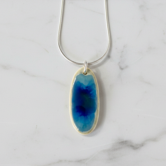 Ocean Glaze Oval Necklace - Large