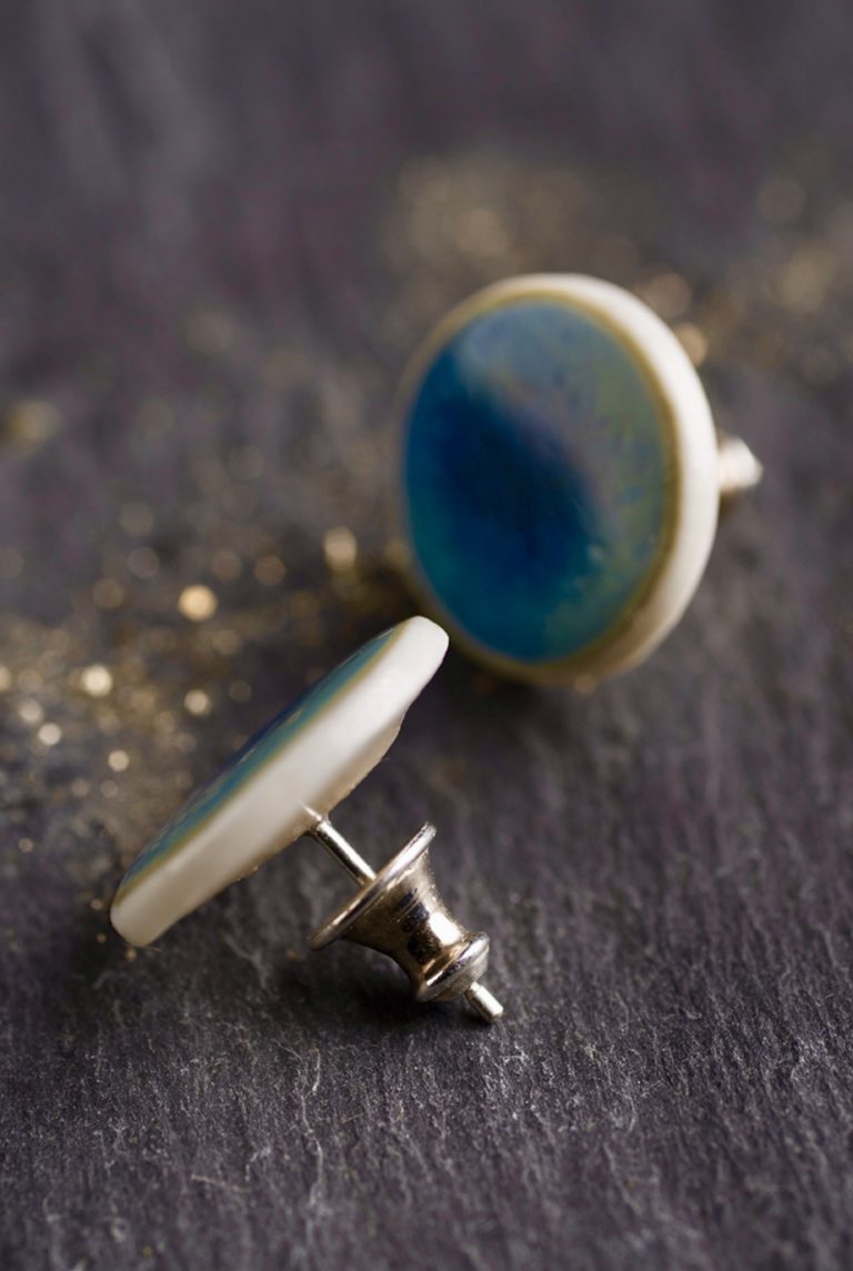 Ocean Glaze Stud Earrings