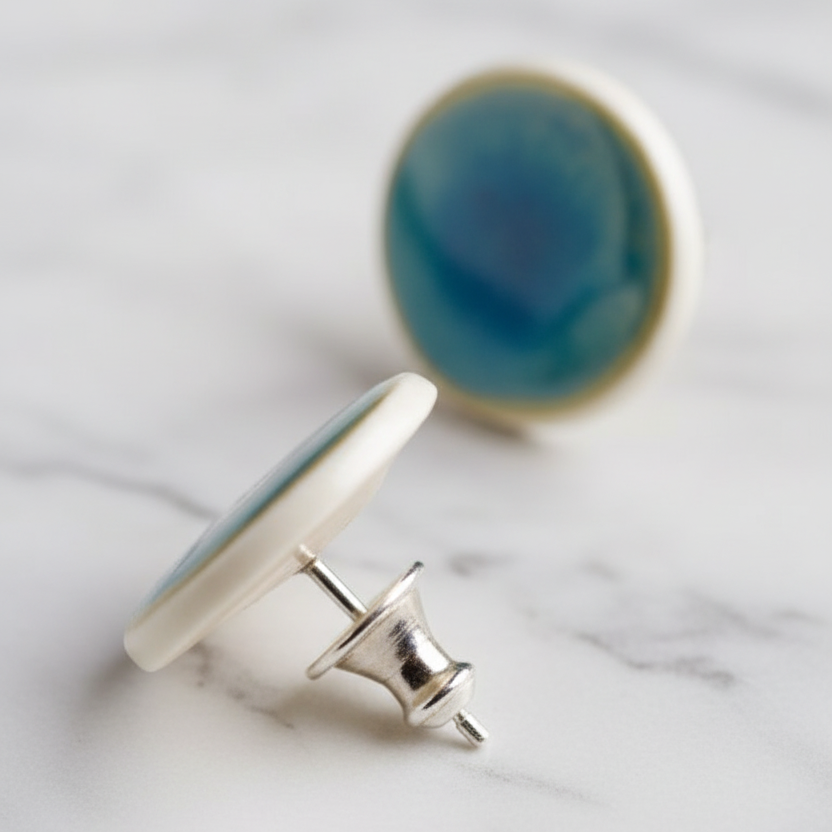Ocean Glaze Stud Earrings