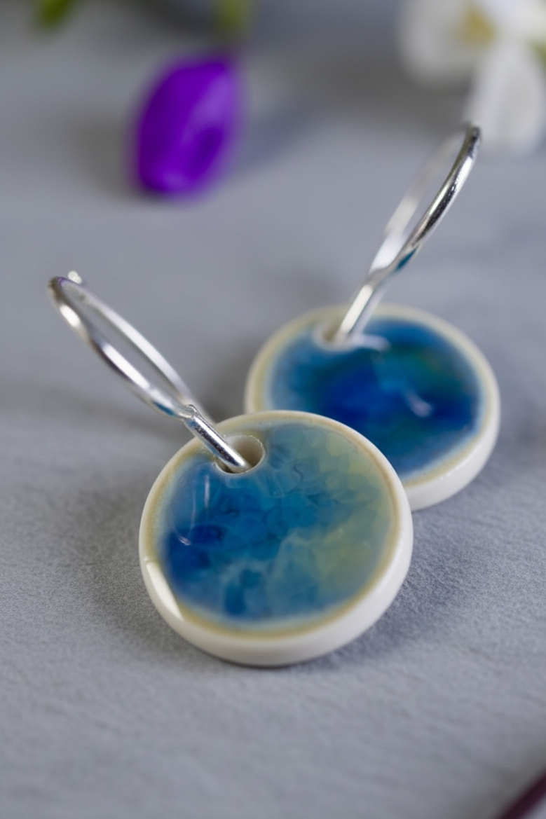 Ocean Glaze Disc Earrings