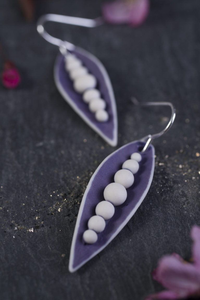 Small Pea Pod Earrings