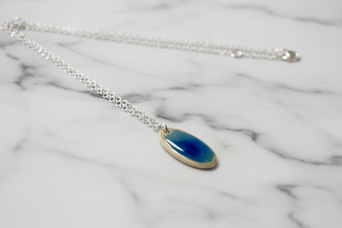 Ocean Glaze Oval Necklace - Small