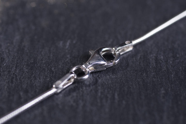 Large Droplet Necklace with Bead and Platinum Detailing