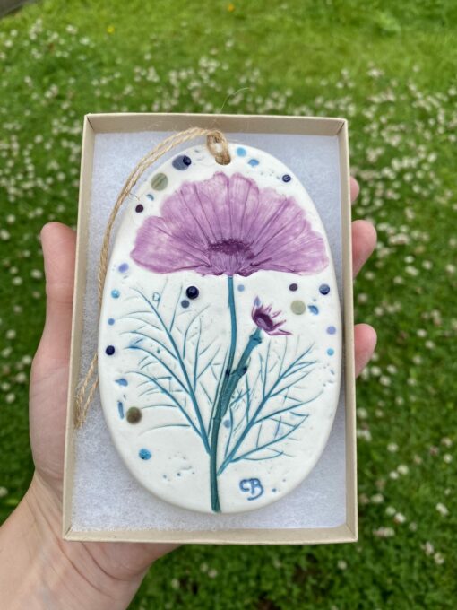 Cosmos Porcelain Plaque with Hessian String - Image 2