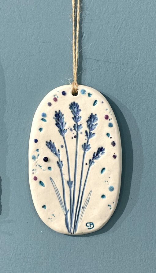 Lavender Porcelain Plaque with Hessian String - Image 4