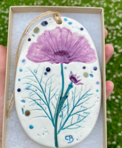 Cosmos Porcelain Plaque with Hessian String