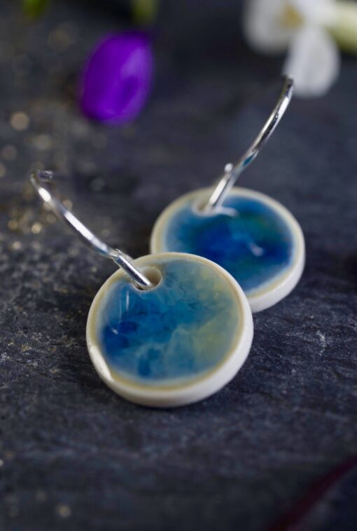 (B) Ocean Glaze Disc Earrings